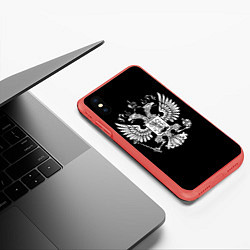 Чехол iPhone XS Max матовый Двуглавый орел, цвет: 3D-красный — фото 2