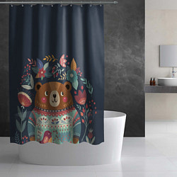 Шторка для душа Осенний медведь, цвет: 3D-принт — фото 2