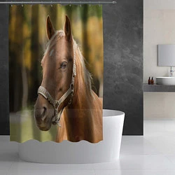 Шторка для душа Взгляд лошади, цвет: 3D-принт — фото 2