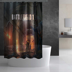 Шторка для душа Battlefield War цвета 3D-принт — фото 2
