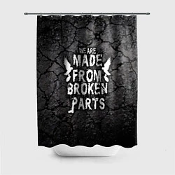 Шторка для душа Made from broken parts, цвет: 3D-принт