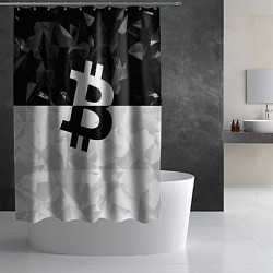 Шторка для душа Bitcoin: Poly Style, цвет: 3D-принт — фото 2