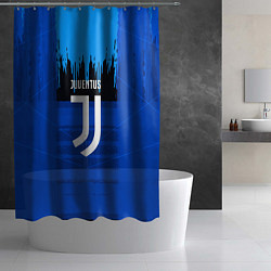 Шторка для душа FC Juventus: Blue Abstract, цвет: 3D-принт — фото 2