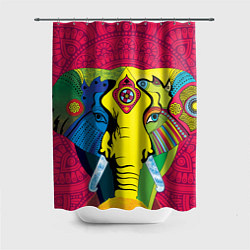 Шторка для душа Индийский слон, цвет: 3D-принт