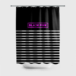 Шторка для душа Black Pink: White Stripes, цвет: 3D-принт