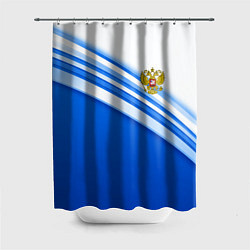 Шторка для ванной Россия: голубая волна