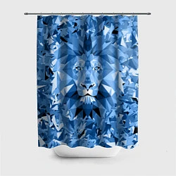 Шторка для ванной Сине-бело-голубой лев