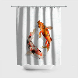 Шторка для душа Рыбы удачи, цвет: 3D-принт