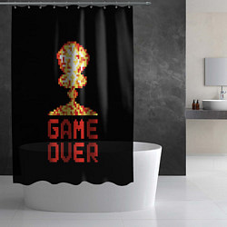 Шторка для душа Game over - atomic explosion, цвет: 3D-принт — фото 2