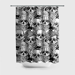 Шторка для душа Hipster skulls, цвет: 3D-принт
