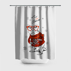 Шторка для ванной Let it snow - white rat