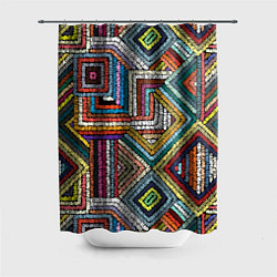 Шторка для ванной Этнический орнамент вышивка