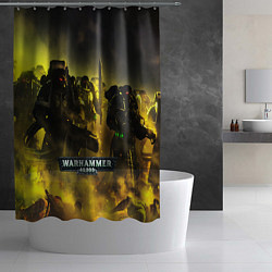 Шторка для душа Warhammer 40K - Космические Десантники, цвет: 3D-принт — фото 2