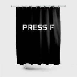 Шторка для ванной Футболка с надписью PRESS F
