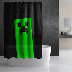 Шторка для душа MINECRAFT карбон, цвет: 3D-принт — фото 2