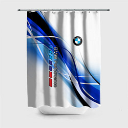 Шторка для душа BMW волны - blue-white, цвет: 3D-принт