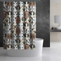 Шторка для душа Кошачьи моськи, цвет: 3D-принт — фото 2