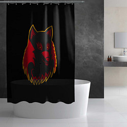 Шторка для душа Wolf Logo, цвет: 3D-принт — фото 2
