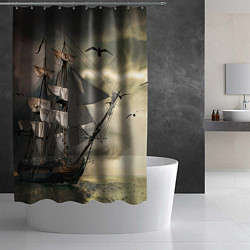 Шторка для душа Парусник, цвет: 3D-принт — фото 2