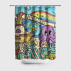 Шторка для ванной All you need is The Beatles