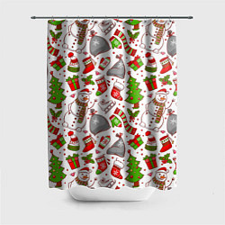 Шторка для ванной Новый Год!