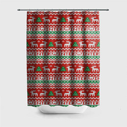 Шторка для душа Deer Christmas Pattern, цвет: 3D-принт