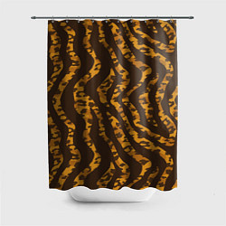 Шторка для душа Шкура тигра леопарда гибрид, цвет: 3D-принт