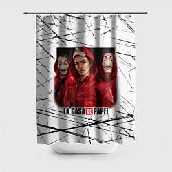 Шторка для душа СЕРИАЛ БУМАЖНЫЙ ДОМ LA CASA DE PAPEL BELLA CIAO, цвет: 3D-принт