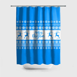 Шторка для ванной MERRY CHRISTMAS BLUE