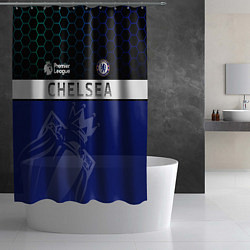 Шторка для душа FC Chelsea London ФК Челси Лонон, цвет: 3D-принт — фото 2