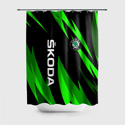 Шторка для ванной SKODA Логотип Узор