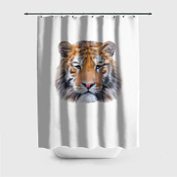 Шторка для душа Тигр рыжий полосатый, цвет: 3D-принт