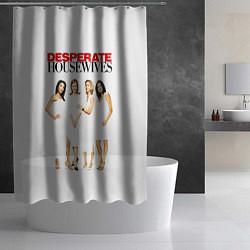 Шторка для душа Desperate Housewives белые платья, цвет: 3D-принт — фото 2