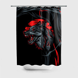 Шторка для душа Дикий волк на закате, цвет: 3D-принт