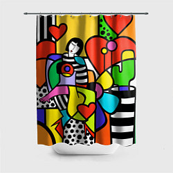 Шторка для ванной Romero Britto - valentines day