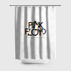 Шторка для душа PINK FLOYD LOGO ПИНК ФЛОЙД ГЛИТЧ, цвет: 3D-принт