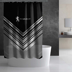 Шторка для душа Peugeot серая геометрия, цвет: 3D-принт — фото 2