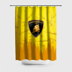 Шторка для ванной Lamborghini pattern gold