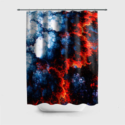 Шторка для ванной 3D ЯДЕРНЫЙ КОСМИЧЕСКИЙ ВЗРЫВ ОГОНЬ