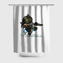Шторка для душа Титанфол арт мультяшный TITANFALL, цвет: 3D-принт