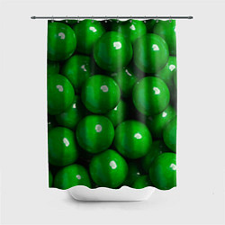 Шторка для душа Крупный зеленый горошек, цвет: 3D-принт