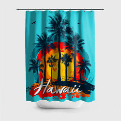 Шторка для ванной Hawaii Солнце, Пальмы