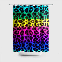 Шторка для душа Leopard Pattern Neon, цвет: 3D-принт