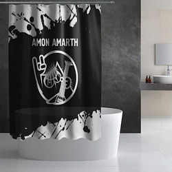 Шторка для душа Amon Amarth КОТ Брызги, цвет: 3D-принт — фото 2