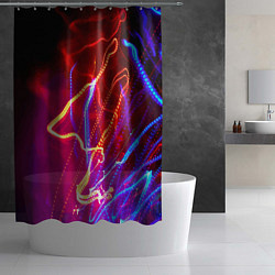 Шторка для душа Neon vanguard pattern Lighting, цвет: 3D-принт — фото 2
