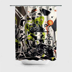 Шторка для душа Cyber pattern Skull Vanguard Fashion, цвет: 3D-принт