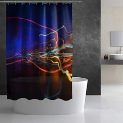Шторка для душа Neon vanguard pattern Lightning Fashion 2023, цвет: 3D-принт — фото 2