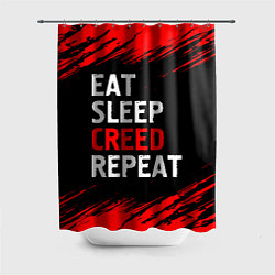Шторка для душа Eat Sleep Creed Repeat - Краски, цвет: 3D-принт