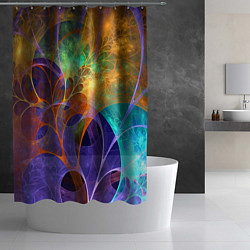 Шторка для душа Растительный абстрактный паттерн Лето Floral Abstr, цвет: 3D-принт — фото 2