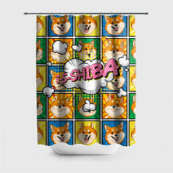 Шторка для ванной Pop art shiba inu